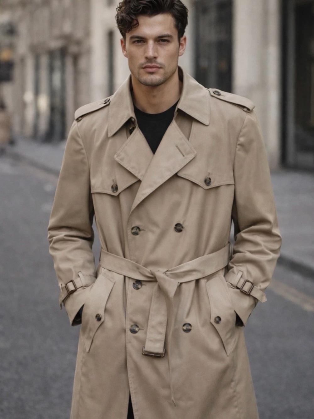 Christian Dior Monseur Vintage Belted Khaki Trench Coat Size 40R